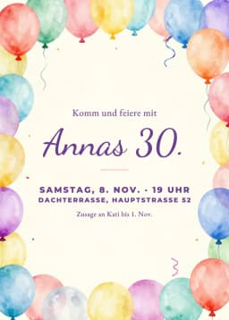Beispiel-Einladung: Geburtstag