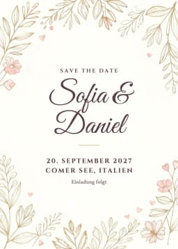 Beispiel-Einladung: Save the Date