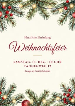 Beispiel-Einladung: Weihnachtsfeier