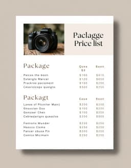 Price list