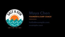 Salt & Sun sample design