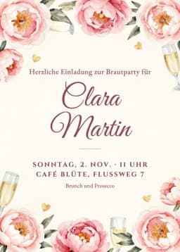 Beispiel-Einladung: Brautparty