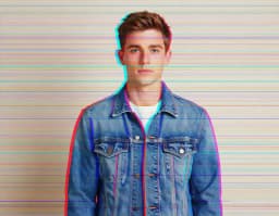 The sample photo with the RGB shift glitch style