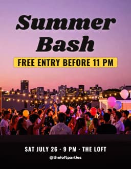 Party flyer example