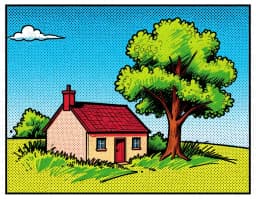 The sample sketch rendered as comic book