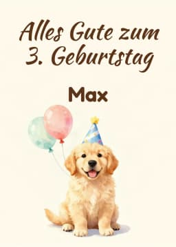 Geburtstagskarte im Stil Haustiere