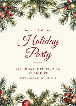 Holiday party invitation example