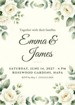 Wedding invitation example