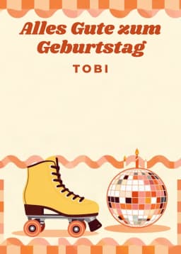 Geburtstagskarte im Stil Retro