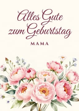 Geburtstagskarte im Stil Blumen