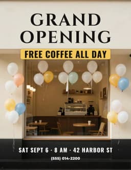 Grand opening flyer example