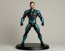 The sample photo as a Superhero figure