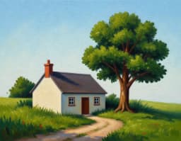 The sample sketch rendered as oil painting