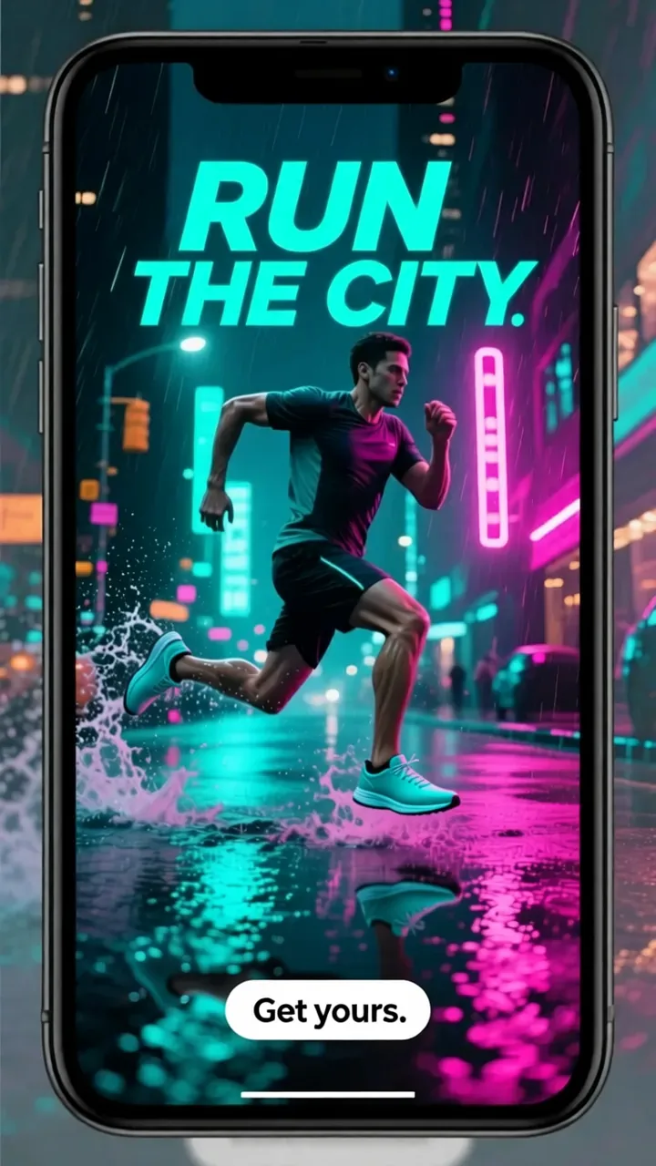 Example AI video ad in vertical 9:16 format