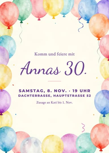 Einladungen: Geburtstag