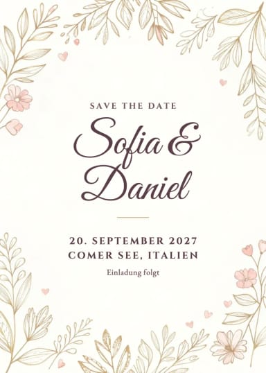 Einladungen: Save the Date