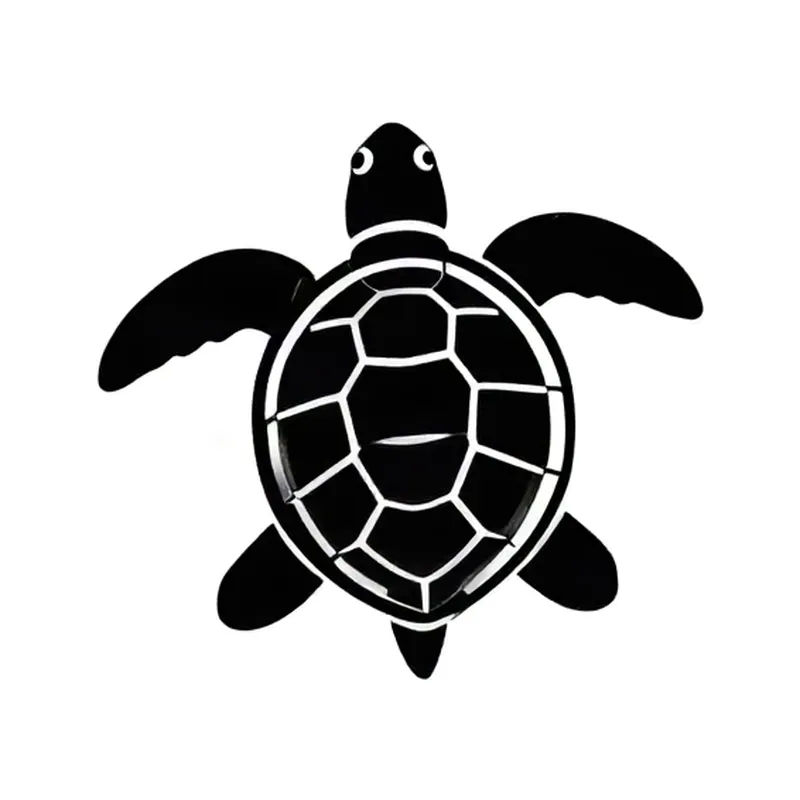 Minimalist tattoo design of a small sea turtle seen from above