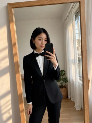 AI Clothes Changer: Black tie