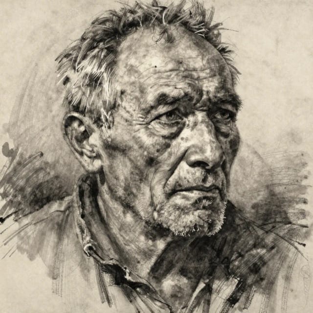 Charcoal portrait study