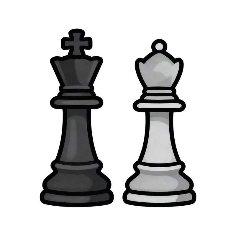 Black and grey couple tattoo designs of a king and a queen chess piece
