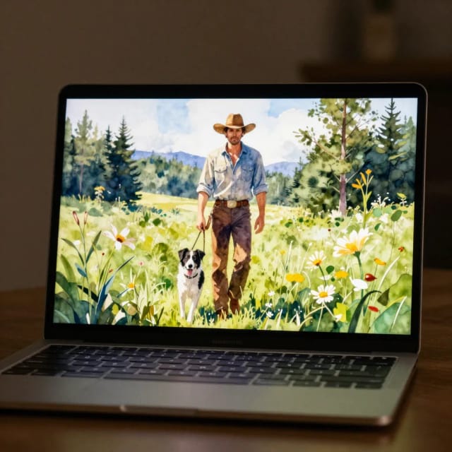 AI painting a photo into artwork