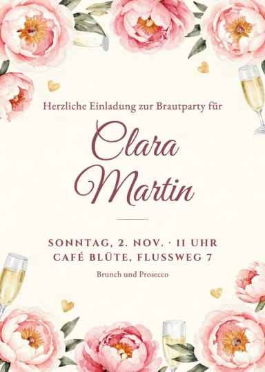 Einladungen: Brautparty