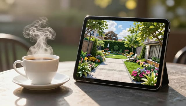 AI landscape design previewing bold yard ideas