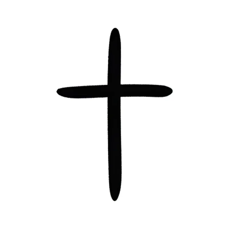 Minimalist tattoo design of a small simple cross