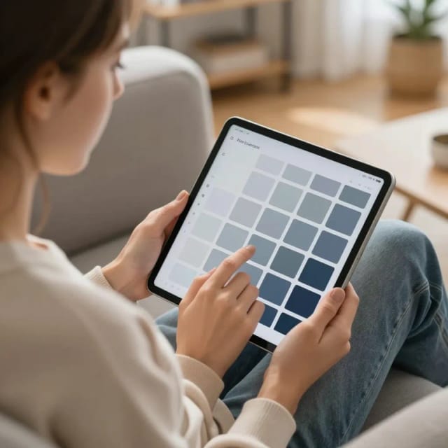 Choosing a wall color in the paint visualizer