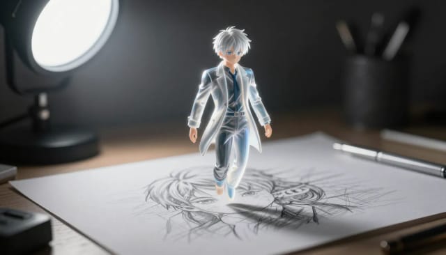 Original character rendered quickly from a description