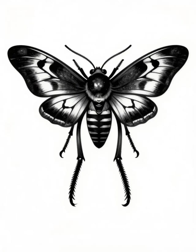 Blackwork moth