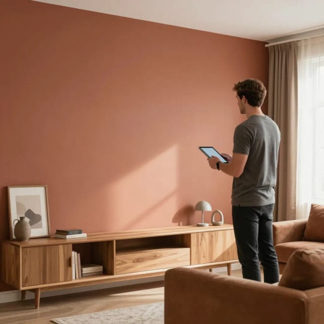 Paint visualizer showing repaint on real walls