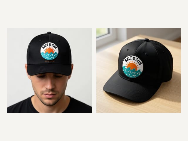 The same cap on a man, on a woman and from the back