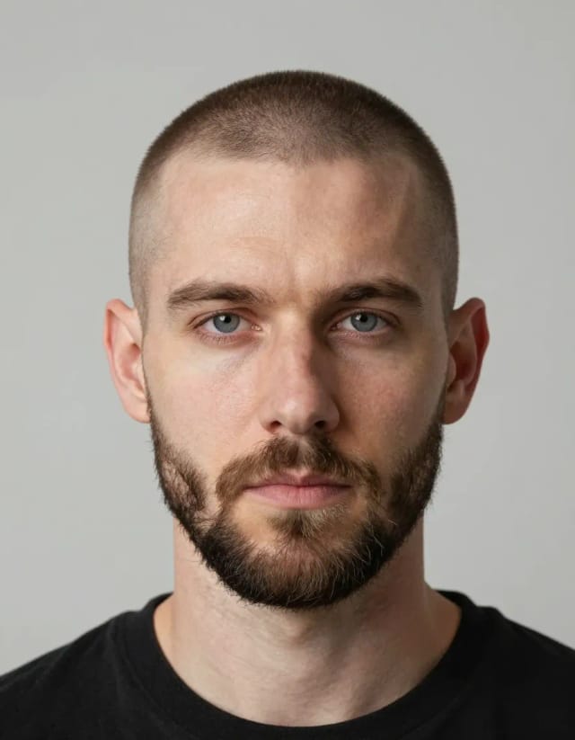 Buzz cut + beard