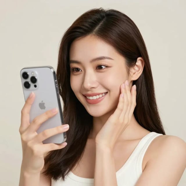 AI makeup generator applying a look to a face