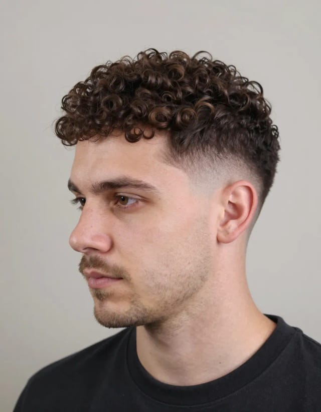 Curly top fade