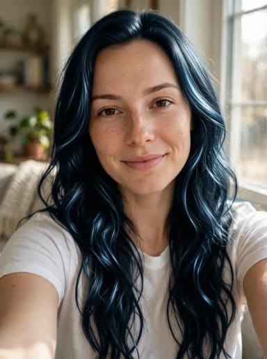 Haarfarben: Blauschwarz