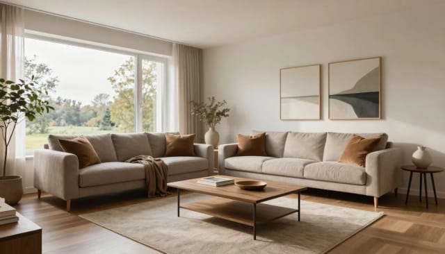 Two AI Home Decor versions of a room side by side