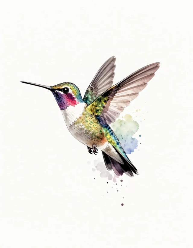 Watercolor hummingbird