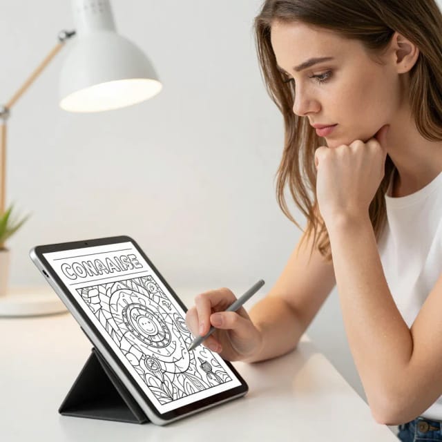 Black-and-white line art from ai coloring page generator