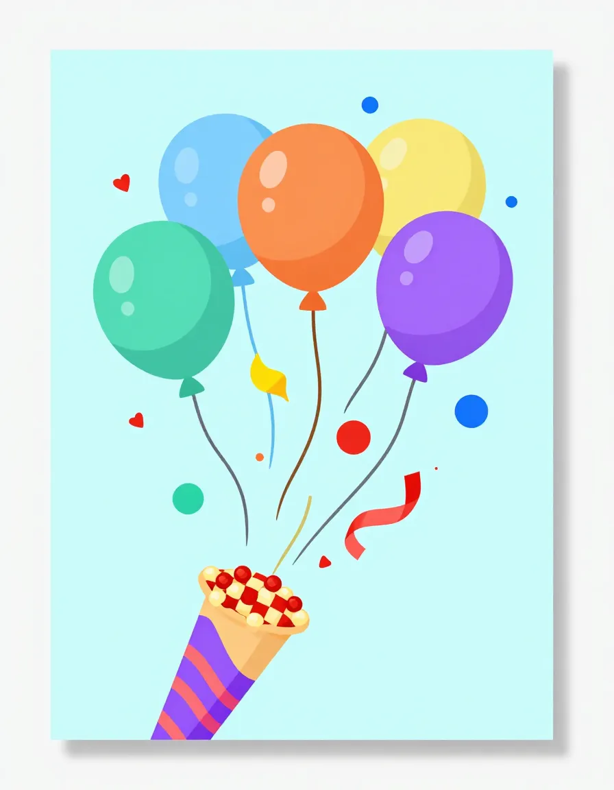 Playful confetti pop