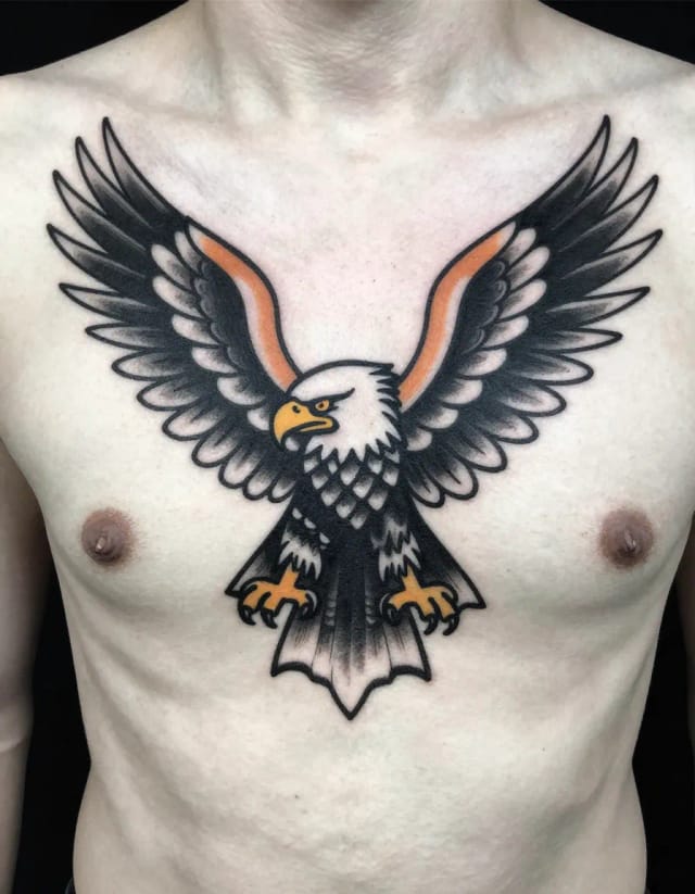 Spread eagle wings