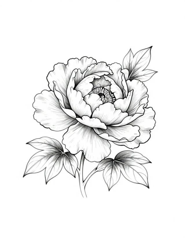 Fine-line peony