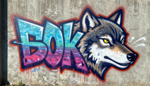 Graffiti art generator building legible spray-paint lettering
