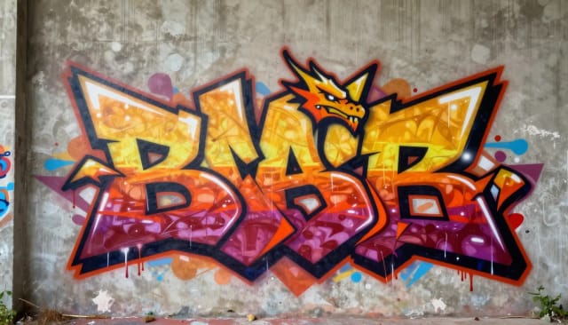 Free graffiti art generator creating a wall piece