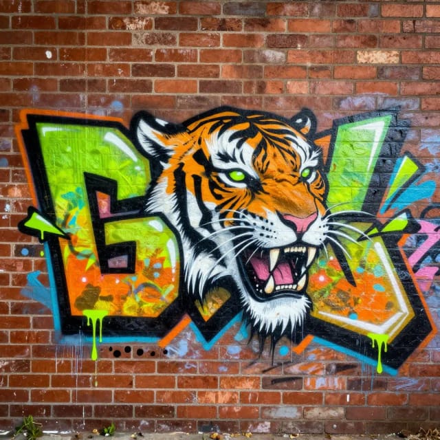 Street art made with graffiti art generator