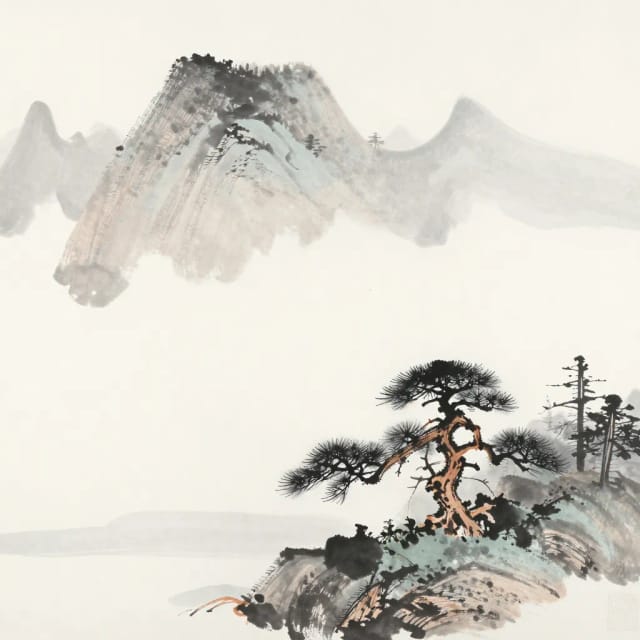 Ink wash mountains
