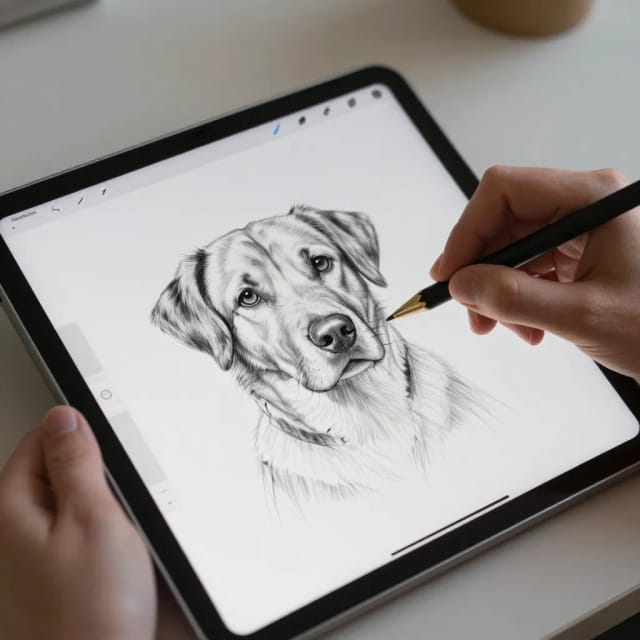 Preview of a generated sketch from a photo