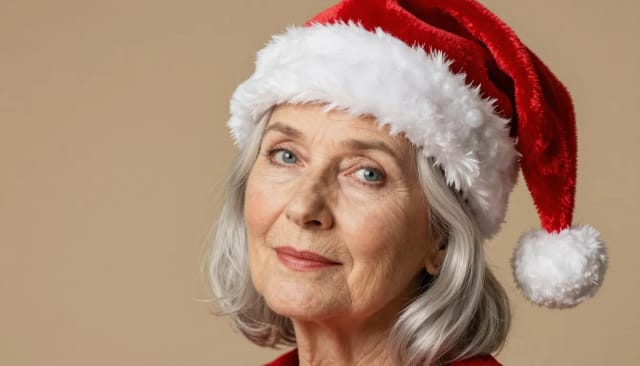AI-rendered Santa hat matching head position and lighting