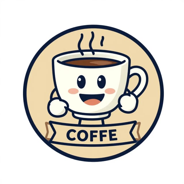 Coffee mascot badge